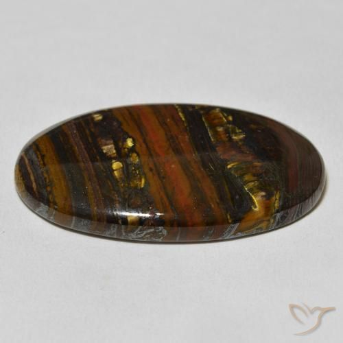 Matriz Olho de Tigre Multicolorido Natural 55.91ct, oval, Opaco