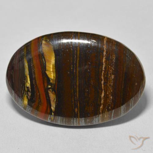 39.40ct Natural Multicolorido Matriz Olho de Tigre, oval, Opaco