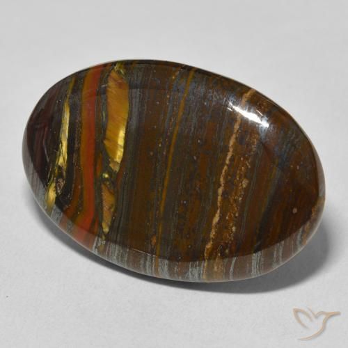 Matriz Olho de Tigre Multicolorido Natural 39.40ct, oval, Opaco