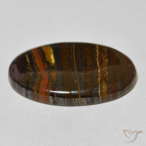 Matriz Olho de Tigre Multicolorido Natural 39.40ct, oval, Opaco