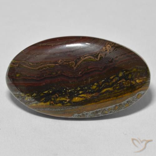 39.17ct Natural Multicolorido Matriz Olho de Tigre, oval, Opaco