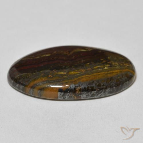 Matriz Olho de Tigre Multicolorido Natural 39.17ct, oval, Opaco