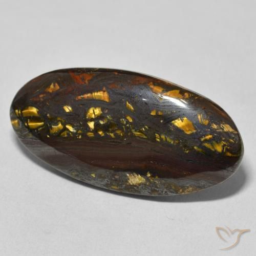 Matriz Olho de Tigre Multicolorido Natural 30.82ct, oval, Opaco