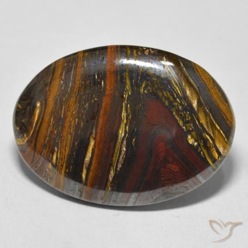 43.24ct Natural Multicolorido Matriz Olho de Tigre, oval, Opaco