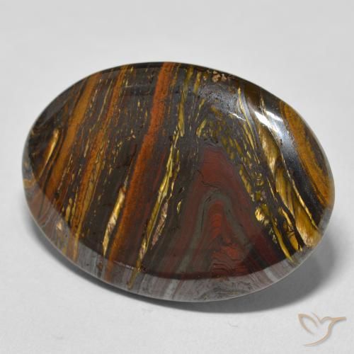 Matriz Olho de Tigre Multicolorido Natural 43.24ct, oval, Opaco