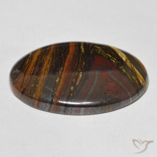 Matriz Olho de Tigre Multicolorido Natural 43.24ct, oval, Opaco