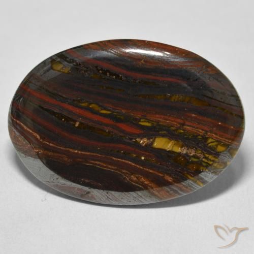 36.03ct Natural Multicolorido Matriz Olho de Tigre, oval, Opaco