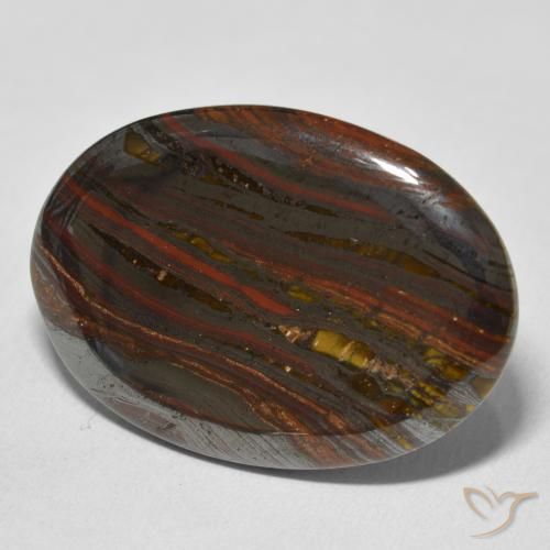 Matriz Olho de Tigre Multicolorido Natural 36.03ct, oval, Opaco