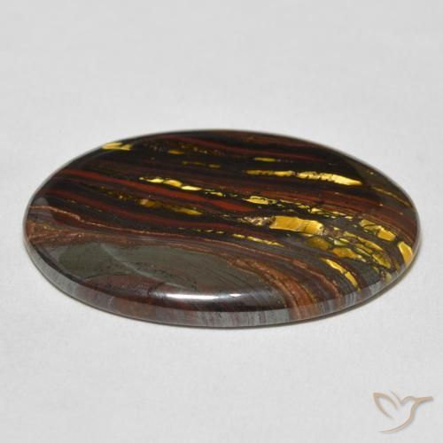 Matriz Olho de Tigre Multicolorido Natural 36.03ct, oval, Opaco