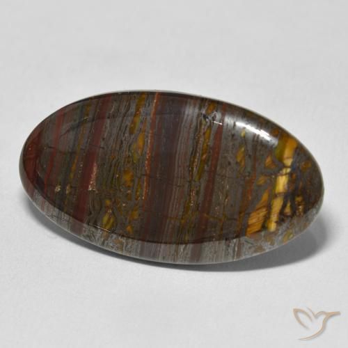 Matriz Olho de Tigre Multicolorido Natural 32.98ct, oval, Opaco