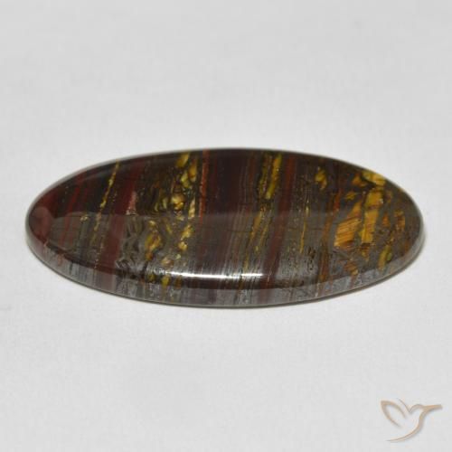 Matriz Olho de Tigre Multicolorido Natural 32.98ct, oval, Opaco