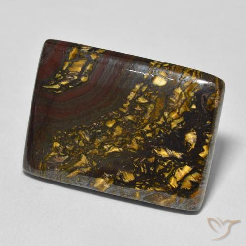 Matriz Olho de Tigre Multicolorido Natural 46.40ct, Quadrado, Opaco