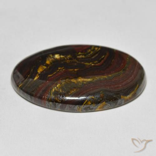 Matriz Olho de Tigre Multicolorido Natural 55.15ct, oval, Opaco