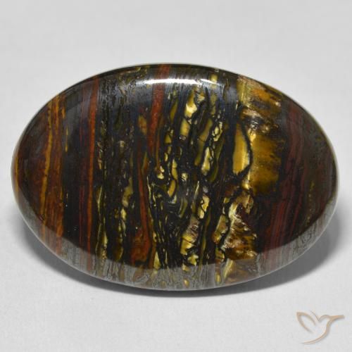 40.26ct Natural Multicolorido Matriz Olho de Tigre, oval, Opaco