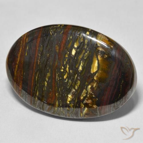 Matriz Olho de Tigre Multicolorido Natural 40.26ct, oval, Opaco