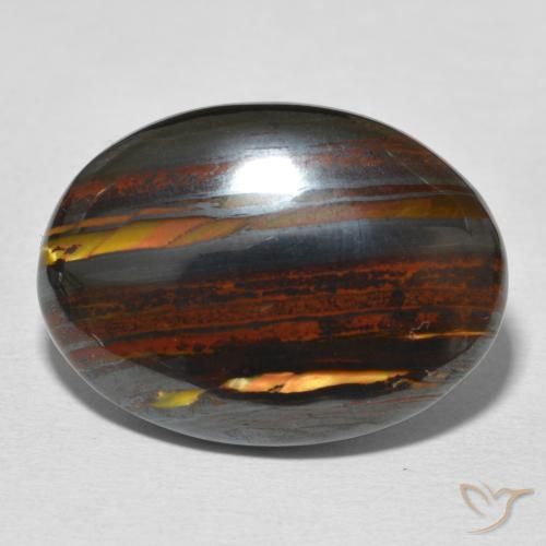 24.63ct Natural Multicolorido Matriz Olho de Tigre, oval, Opaco
