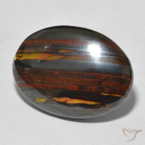Matriz Olho de Tigre Multicolorido Natural 24.63ct, oval, Opaco