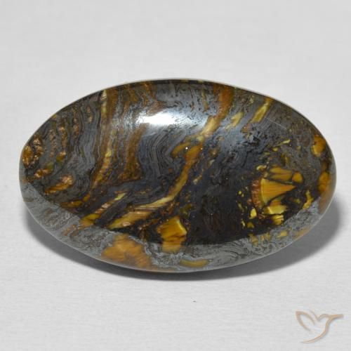 28.53ct Natural Multicolorido Matriz Olho de Tigre, oval, Opaco
