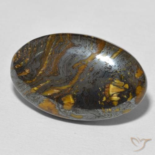 Matriz Olho de Tigre Multicolorido Natural 28.53ct, oval, Opaco