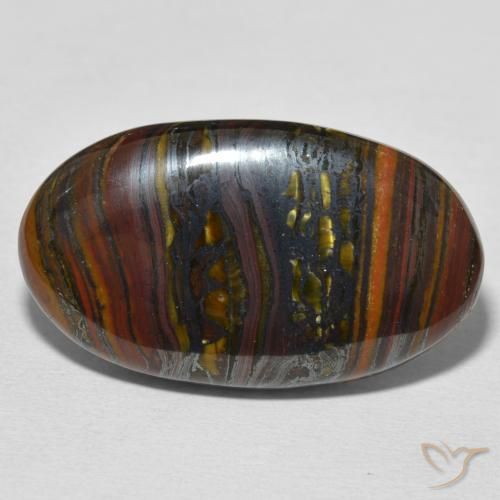 31.84ct Natural Multicolorido Matriz Olho de Tigre, oval, Opaco
