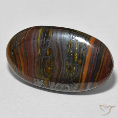 Matriz Olho de Tigre Multicolorido Natural 31.84ct, oval, Opaco