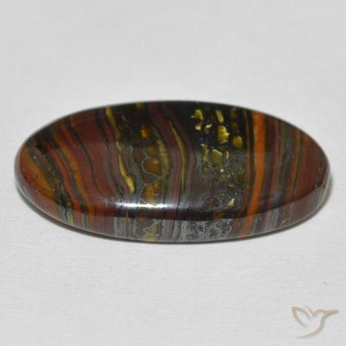 Matriz Olho de Tigre Multicolorido Natural 31.84ct, oval, Opaco