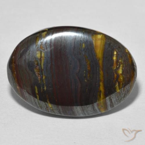 25.59ct Natural Multicolorido Matriz Olho de Tigre, oval, Opaco