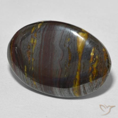 Matriz Olho de Tigre Multicolorido Natural 25.59ct, oval, Opaco