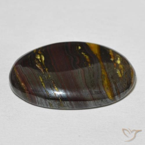 Matriz Olho de Tigre Multicolorido Natural 25.59ct, oval, Opaco