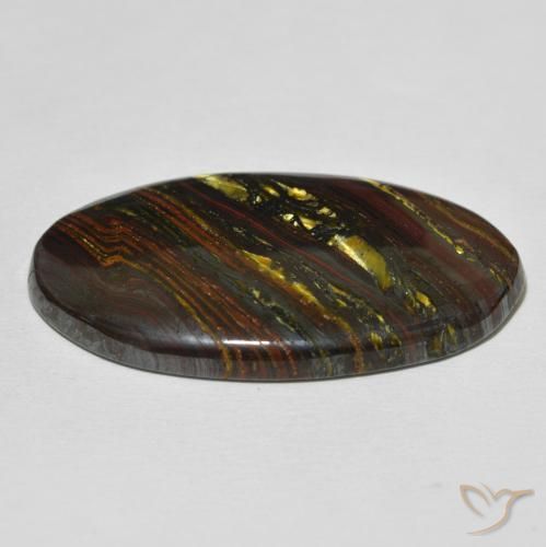 Matriz Olho de Tigre Multicolorido Natural 67.95ct, oval, Opaco