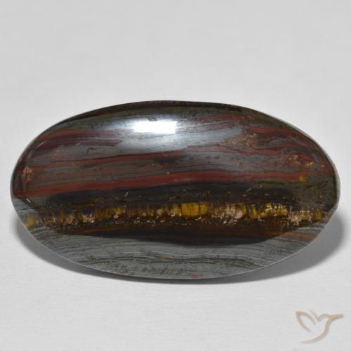 59.32ct Natural Multicolorido Matriz Olho de Tigre, oval, Opaco