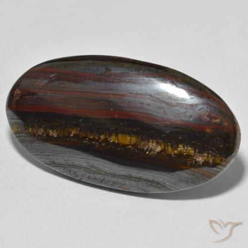 Matriz Olho de Tigre Multicolorido Natural 59.32ct, oval, Opaco