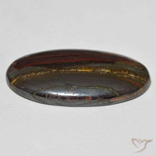 Matriz Olho de Tigre Multicolorido Natural 59.32ct, oval, Opaco