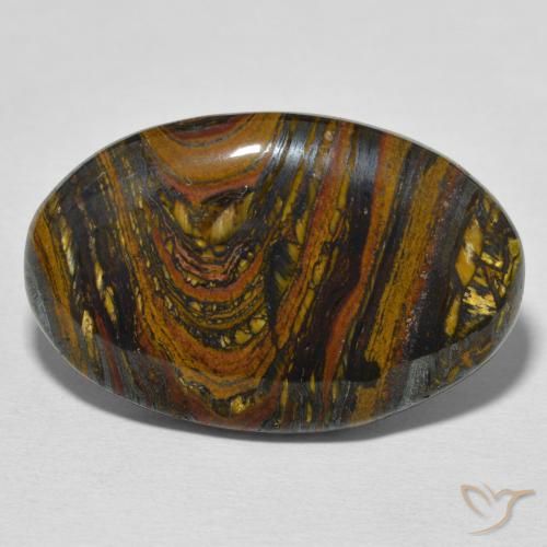 29.95ct Natural Multicolorido Matriz Olho de Tigre, oval, Opaco