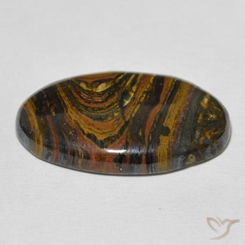 Matriz Olho de Tigre Multicolorido Natural 29.95ct, oval, Opaco