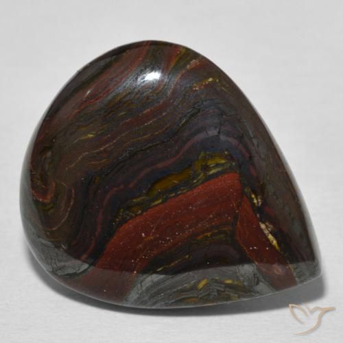 Matriz Olho de Tigre Multicolorido Natural 21.77ct, Formato de pêra, Opaco