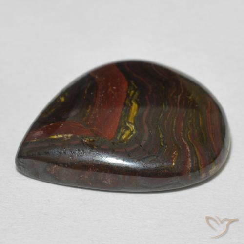 Matriz Olho de Tigre Multicolorido Natural 21.77ct, Formato de pêra, Opaco