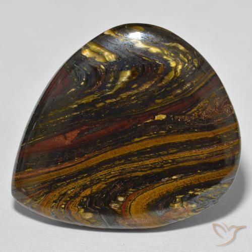 Matriz Olho de Tigre Multicolorido Natural 70.11ct, Formato de pêra, Opaco