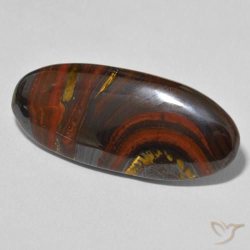Matriz Olho de Tigre Multicolorido Natural 26.75ct, oval, Opaco