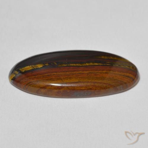 Matriz Olho de Tigre Multicolorido Natural 19.61ct, oval, Opaco