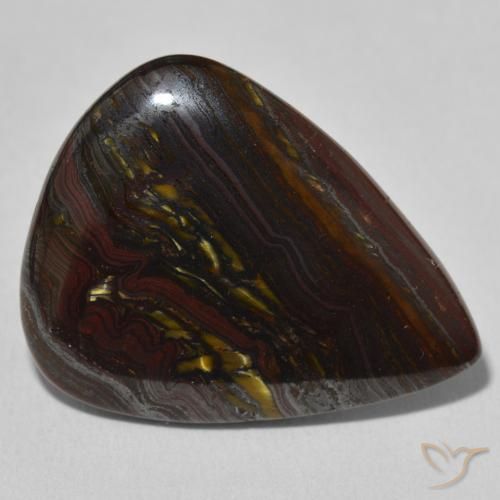 22.93ct Natural Multicolorido Matriz Olho de Tigre, Formato de pêra, Opaco
