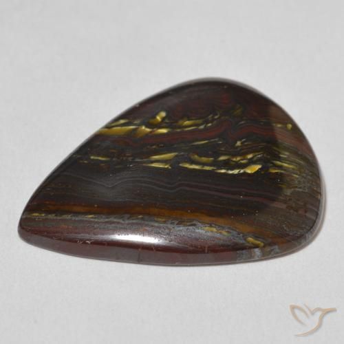 Matriz Olho de Tigre Multicolorido Natural 22.93ct, Formato de pêra, Opaco