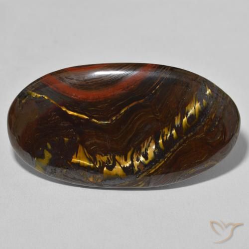 62.71ct Natural Multicolorido Matriz Olho de Tigre, oval, Opaco