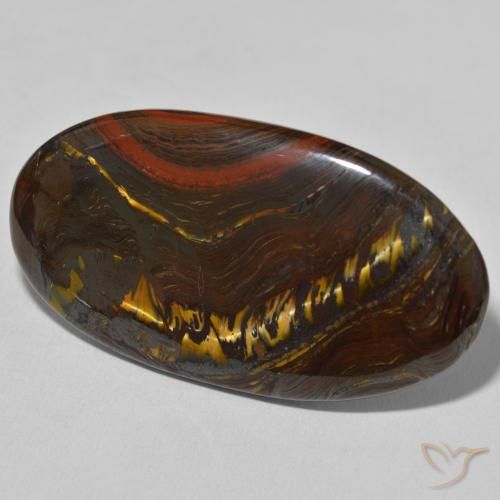 Matriz Olho de Tigre Multicolorido Natural 62.71ct, oval, Opaco