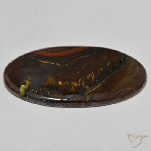 Matriz Olho de Tigre Multicolorido Natural 62.71ct, oval, Opaco