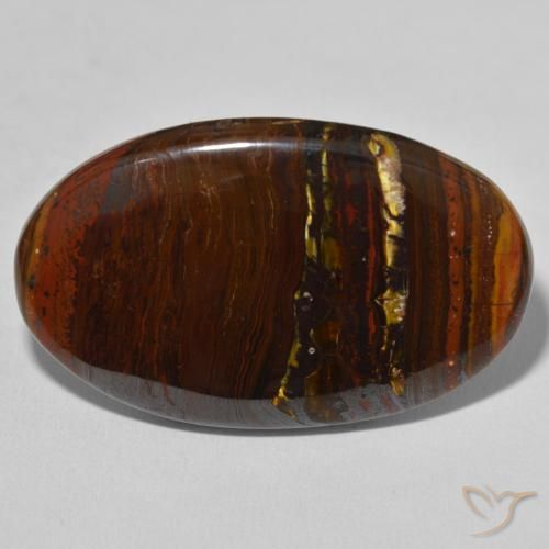 55.70ct Natural Multicolorido Matriz Olho de Tigre, oval, Opaco
