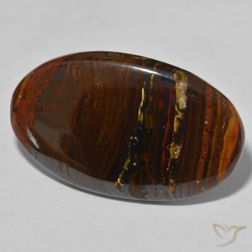 Matriz Olho de Tigre Multicolorido Natural 55.70ct, oval, Opaco