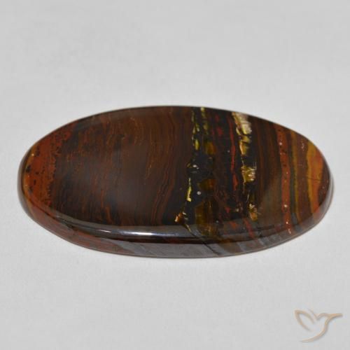 Matriz Olho de Tigre Multicolorido Natural 55.70ct, oval, Opaco