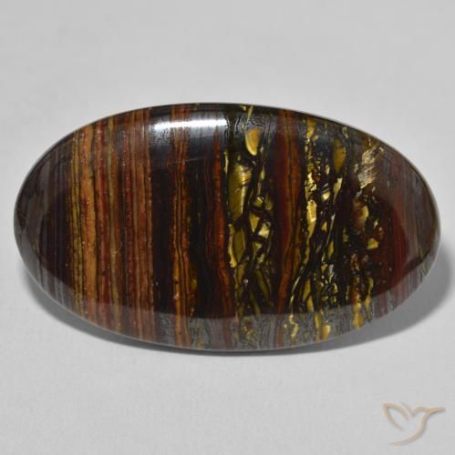 50.94ct Natural Multicolorido Matriz Olho de Tigre, oval, Opaco