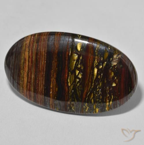 Matriz Olho de Tigre Multicolorido Natural 50.94ct, oval, Opaco